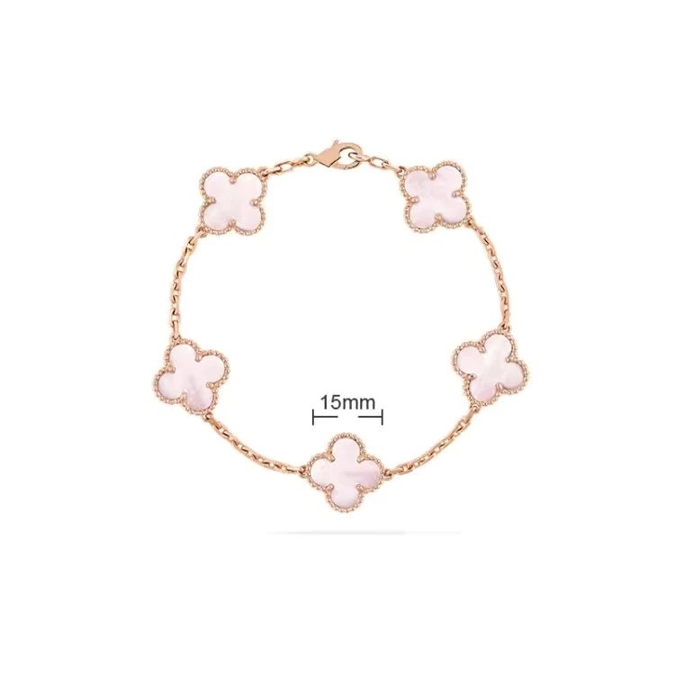 Van Cleef & Arpels Alhambra Pink Mother-of-Pearl Bracelet - 1