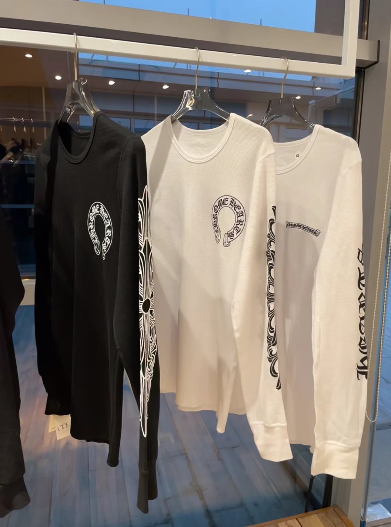 chrome hearts Horseshoe Floral Sleeve Waffle Thermal Shirt chrome hearts Waffle Horseshoe Cross Arm Long Sleeve