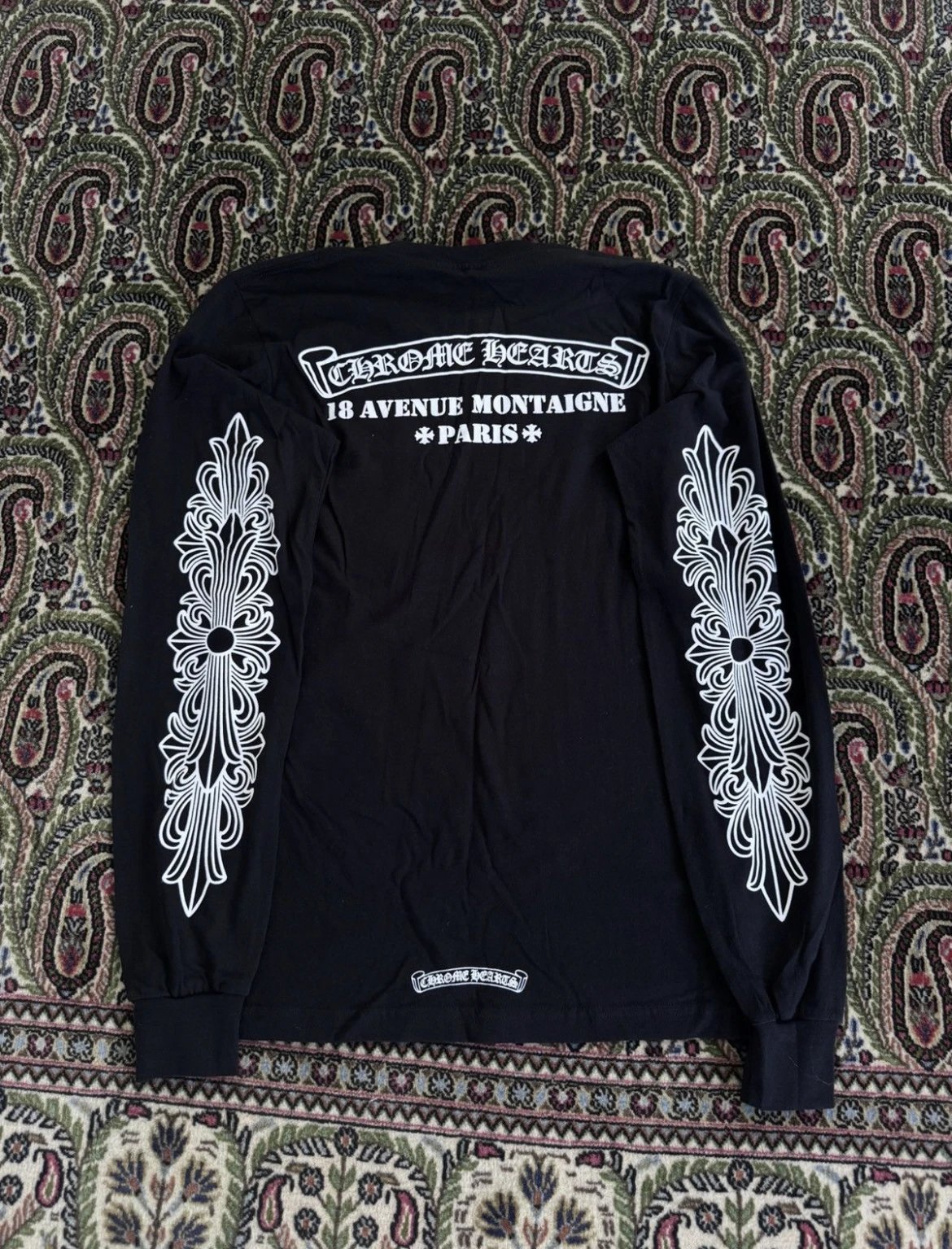 Rare_chrome hearts pair long sleeve shirt Croheart Paris pair arms vine long sleeves tee