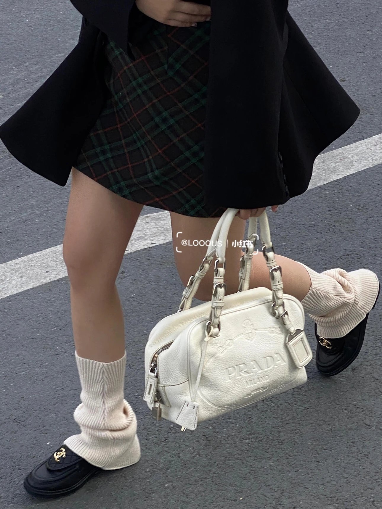 Prada Vintage PRD Cream White Boston Bag