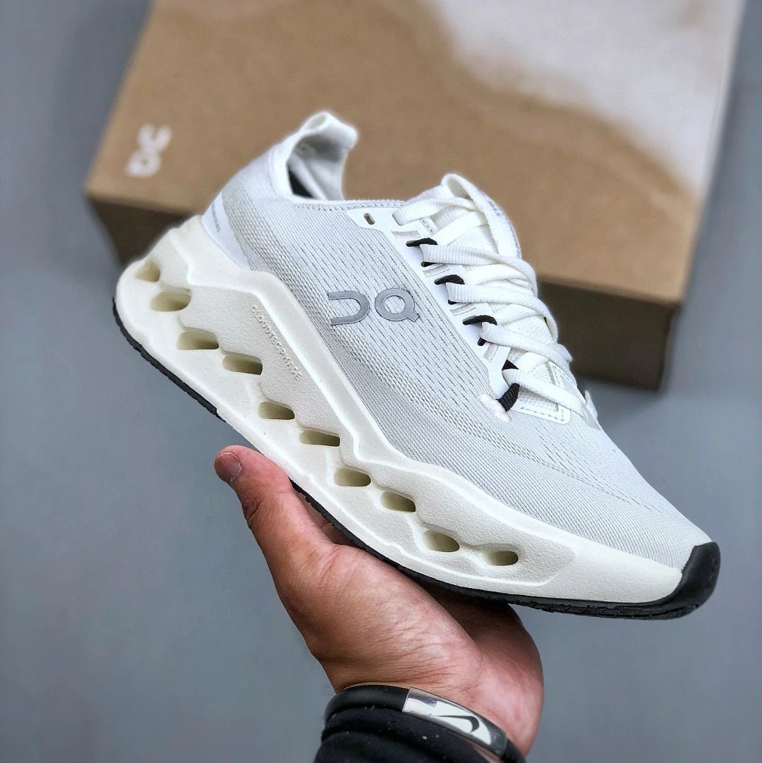 On Cloudmonster White Sneakers Running Shoes