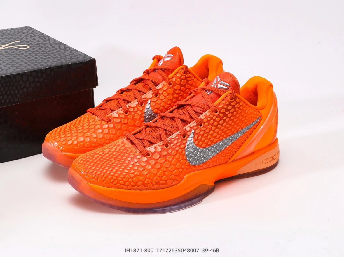 ❤️‍🔥纯原版｜Nike Zoom Kobe 6 Protro "Total Orange"  舒适百搭 低帮 篮球鞋 男款 橙银色