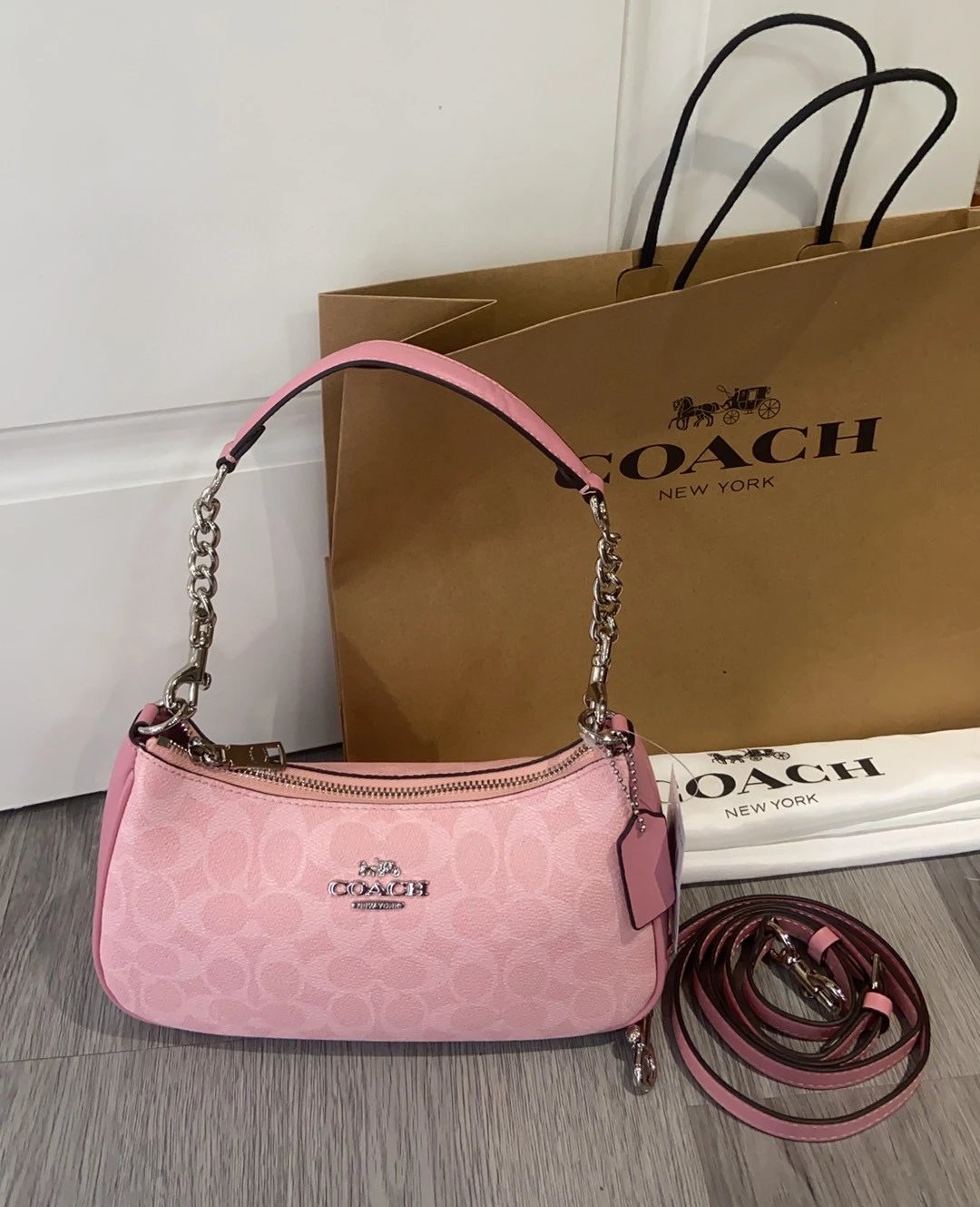 New silver chain arrived CV933 Ole women's bag color blocked TERI shoulder bag