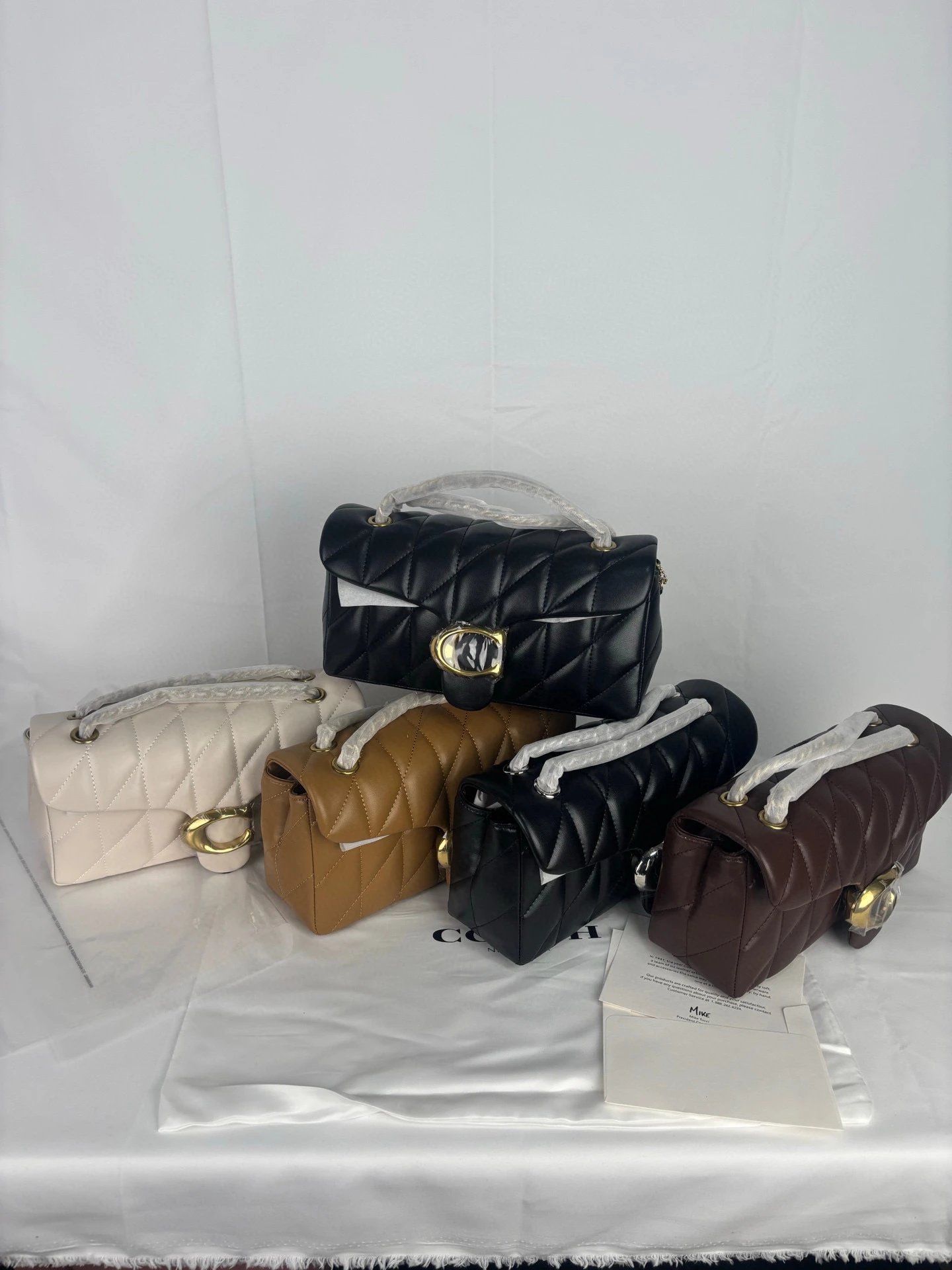New Arrival February Collection CP150 CP147 Quilted Tabby Chain Bag with Stylish Dark Buckle and Elegant Silver Buckle. Choose Your Favorite Size and Color	Size 26/15 New Color