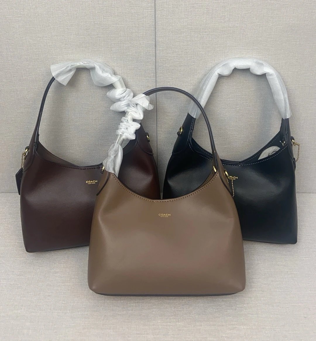 New Women's BROOKLYN No. 23 Shoulder Bag Crossbody Bag, Brooklyn Shoulder Handheld Crossbody Chain Underarm Bag Simple Large Capacity Cowhide Tote Bag CW614, Size 23 × 18 × 8