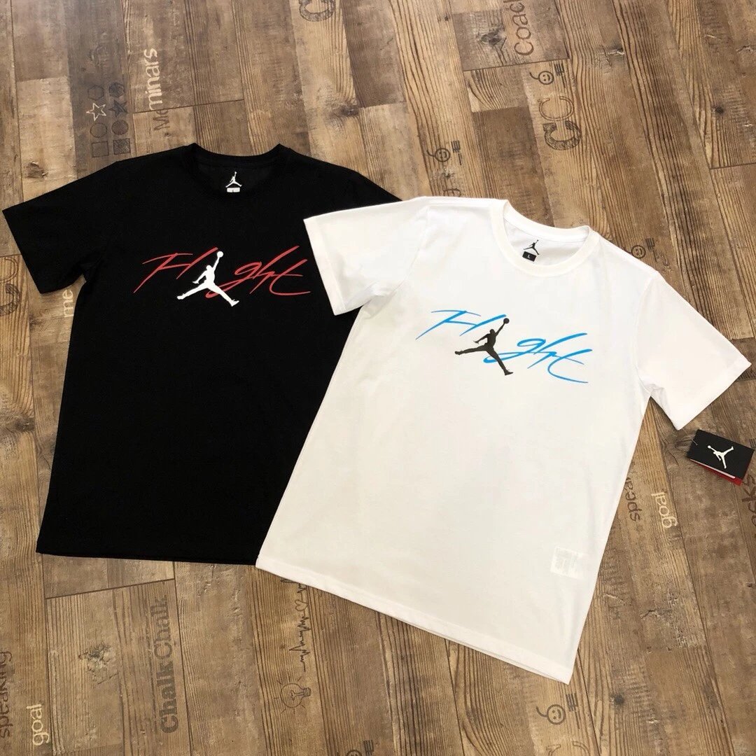 AJ Flight Classic Short Sleeve T-shirt, Jo 4 Pure Cotton Breathable and Comfortable Casual Short Sleeve T-shirt