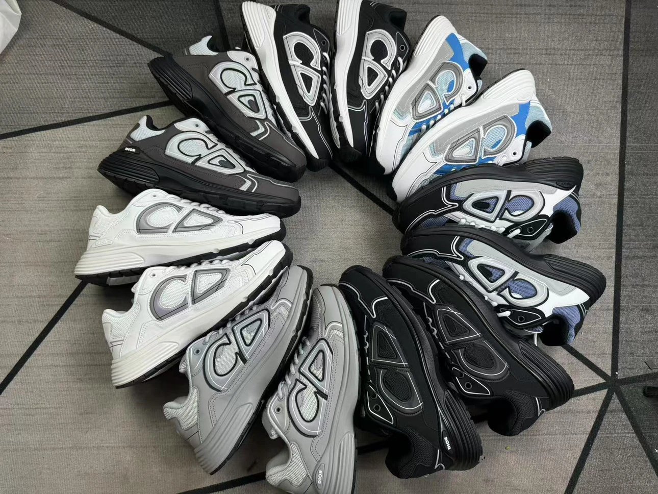【Factory New Arrival, In Stock & Stable Supply, Combined Outsole, Pure Original Version】Export Order DIO B30 CD Shoes, Mesh Fabric, 3M Reflective Logo, Minimalist Comfort Casual Sneakers for Men