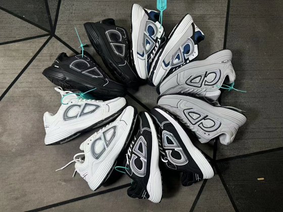Dior B30 CD Shoes Mesh Fabric - Men's Casual Athletic Shoes - New Factory, Stable Supply, Combined Outsole, Correct 3M Reflective Logo, Authentic Version - Export Order