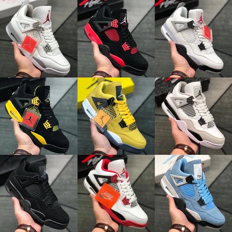 Authentic Version, Factory Special Price, Full Details - Brand New Original Box, Some Original Latex Insoles, Top Grain Leather AJ4 Basketball Sneakers, Limited Quantity