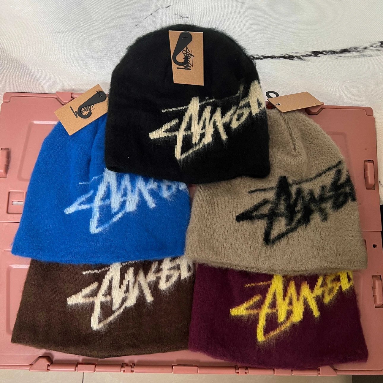 New Stussy Knitted Hat Stussy Thick mohair