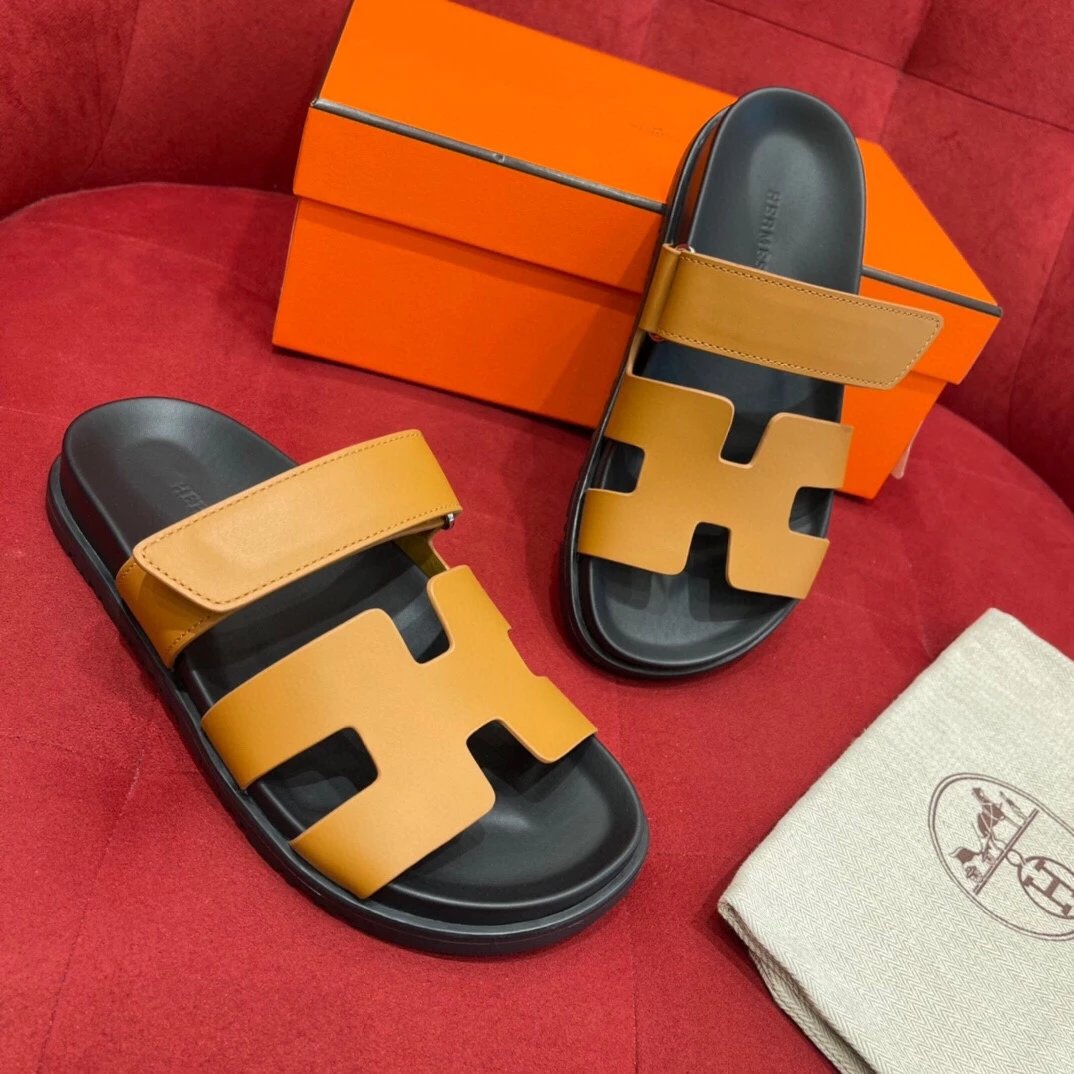 [Premium Replica] Hermes Chypre Women's Velcro Sandals Slip-On Slides Half Slippers