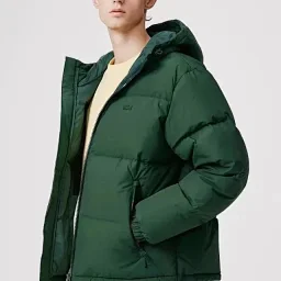 thumbnail for [9.5 10] 🐊Men's Winter New Casual Solid Back Crocodile Embroidered Hooded Down Jacket BH4484 [Ships 9.25]