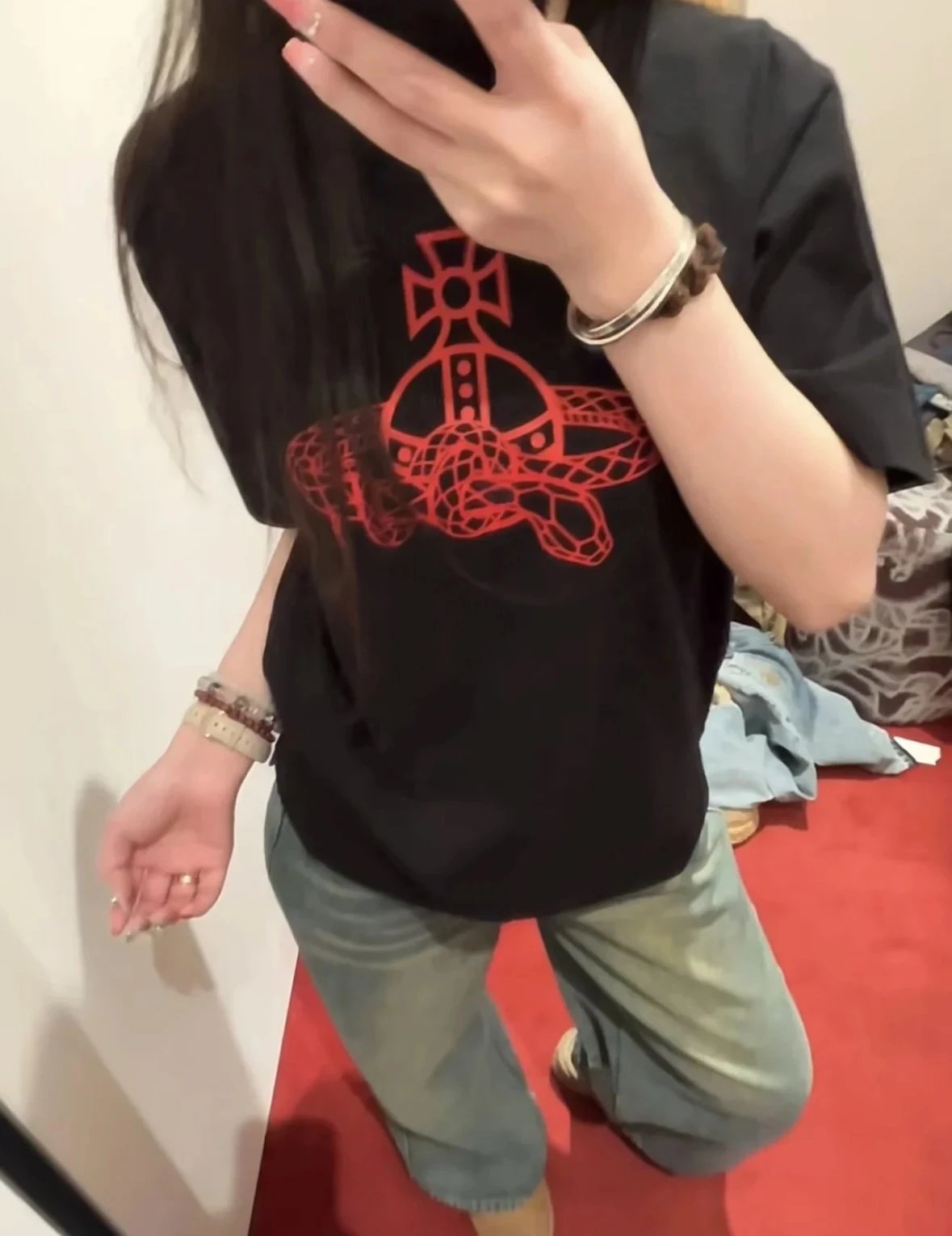 (Off-Season Clearance! Final Batch! Y-Version Development, Brand New & Flawless, Final Sale No Returns!) Vivi Limited Snake Year Black-Red Label T-Shirt
