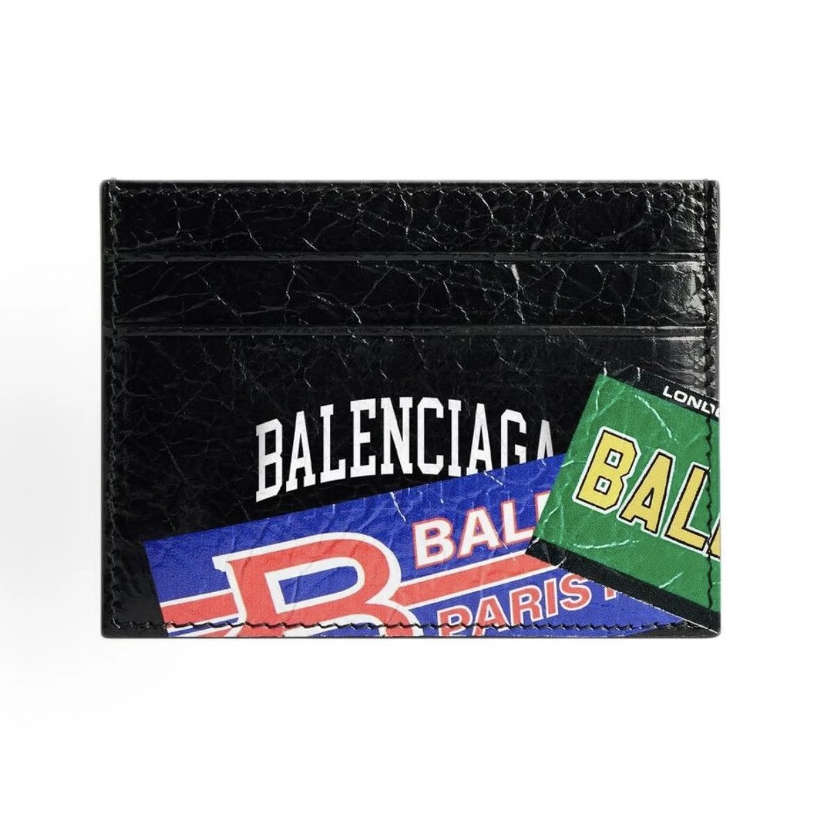 (Spot) Cash Qixi 26 series is decorated with brand logo on the front, sheepskin leather card bag for men, black and color