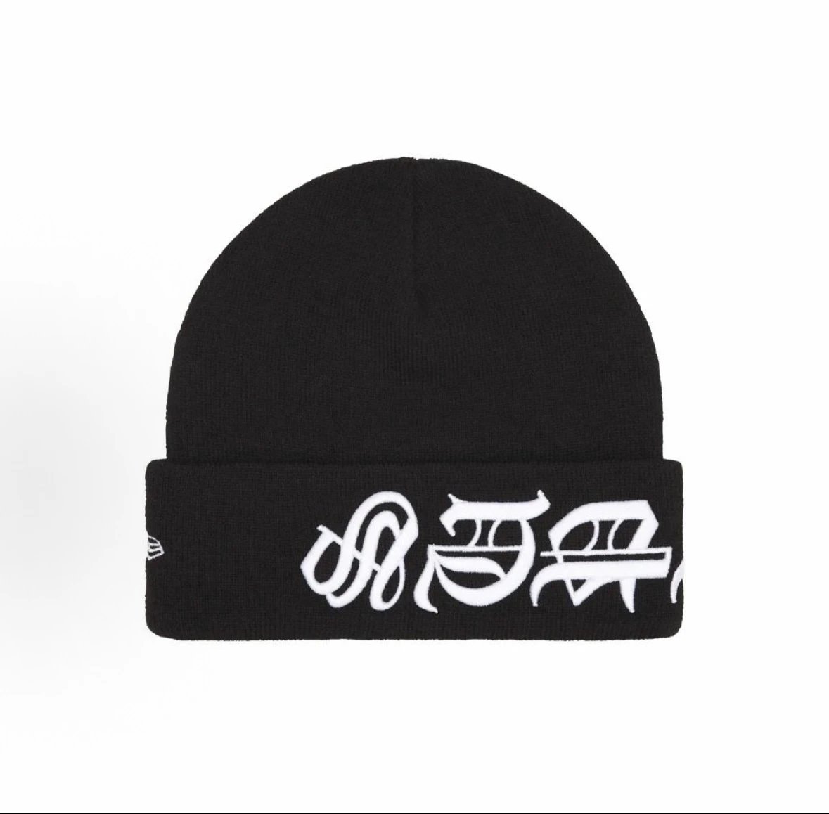 (In stock) Sup Co branded Embroidered EVA Knitted Hat Black Fixed Dyeing Acrylic Fabric//Correctly Embroidered Customized Silver Thread Weaving//Received Tight and Tested Multiple Times to Fit