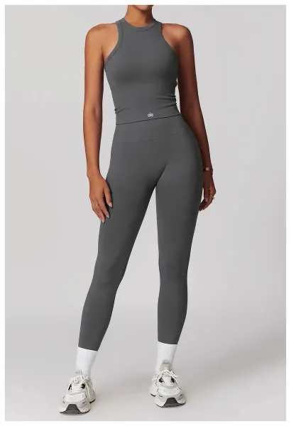 Alo Halter Crop Top Cream Activewear - 37