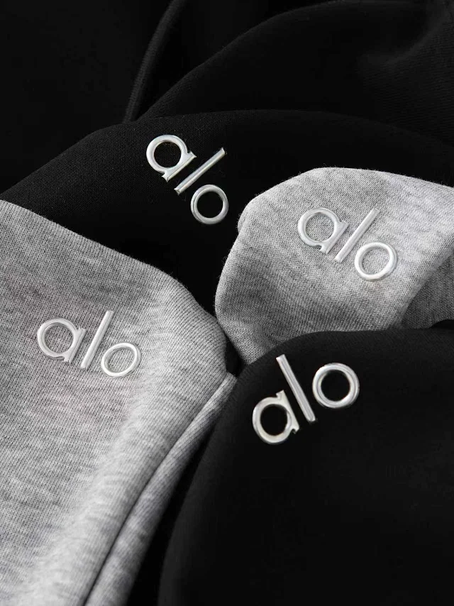 Alo Yoga Tracksuits Zip-up hooded sweatshirt and straight-leg sweatpants set product detail image 18
