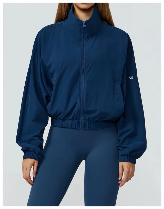 Alo Yoga Jackets Cropped Zip-Up Jacket with Stand Collar product detail image 38