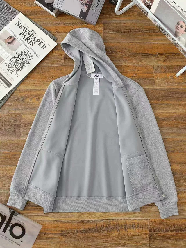 Alo Yoga Tracksuits Zip-up hooded sweatshirt and straight-leg sweatpants set product detail image 16
