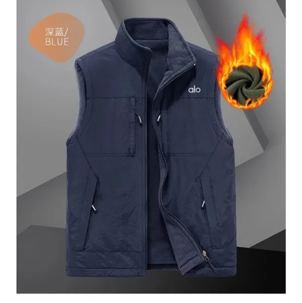 Alo Fleece-Lined Vest Deep Blue Outerwear - 1