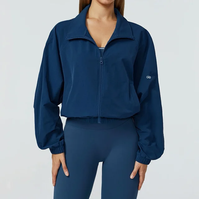 Alo Yoga Jackets Cropped Zip-Up Jacket with Stand Collar product detail image 8