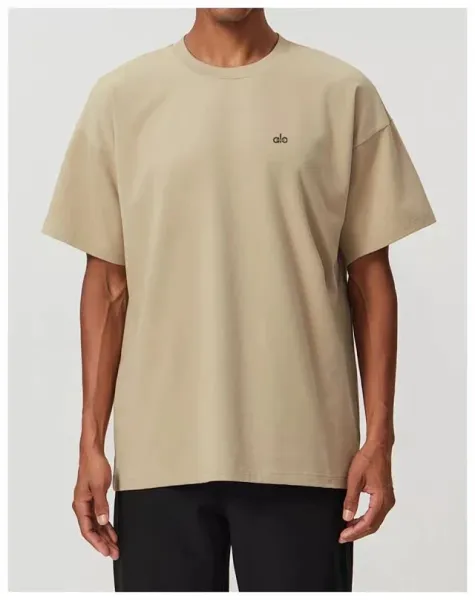 Alo Yoga Essential Relaxed Fit Charcoal T-Shirt - 21