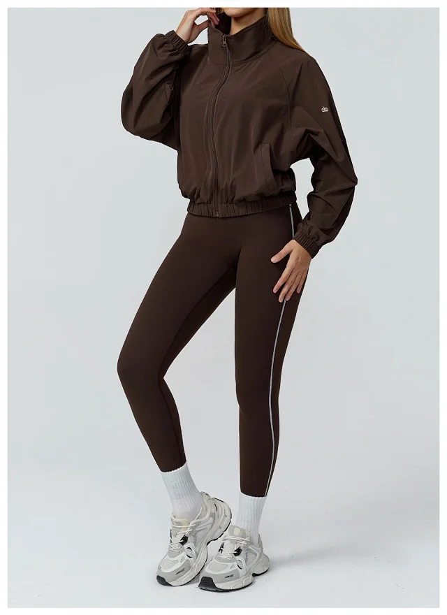 Alo Yoga Jackets Cropped Zip-Up Jacket with Stand Collar product detail image 34