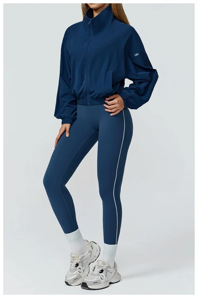Alo Yoga Jackets Cropped Zip-Up Jacket with Stand Collar product detail image 37