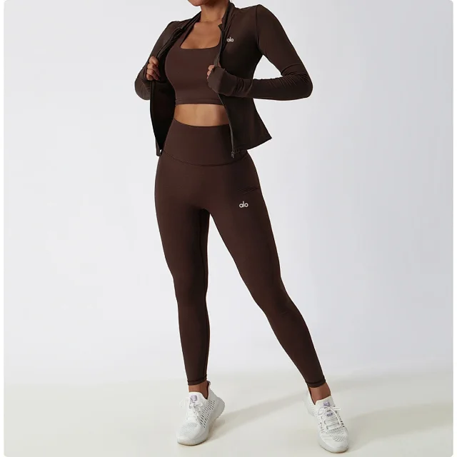 Alo Yoga Jackets Women's fitted full-zip mock-neck jacket with thumbholes product detail image 27