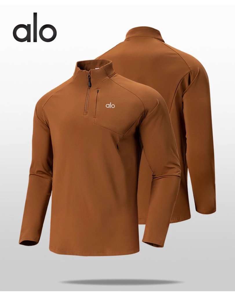 Alo Yoga Hoodies & Sweatshirts Men's quarter-zip mock-neck pullover with chest zip pocket image 4