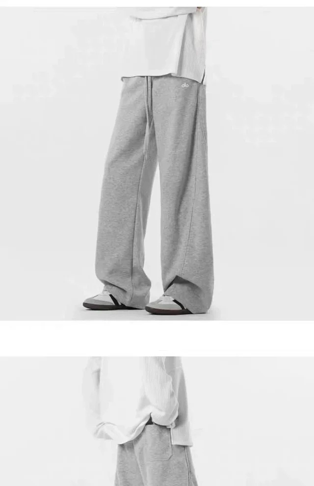 Alo Yoga Trousers Fleece-lined wide-leg drawstring product detail image 12