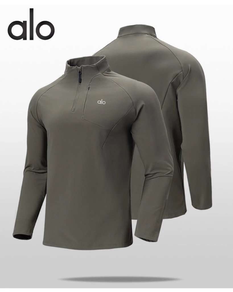Alo Yoga Hoodies & Sweatshirts Men's quarter-zip mock-neck pullover with chest zip pocket image 3