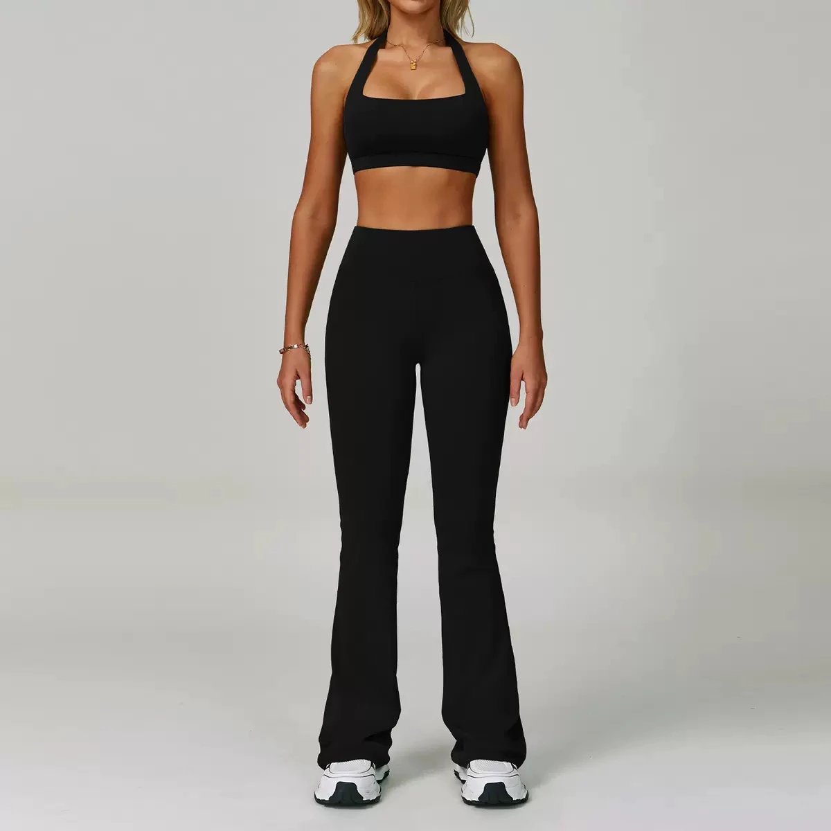 Alo Yoga High-Waisted Flare Leggings Navy Activewear Set - 17
