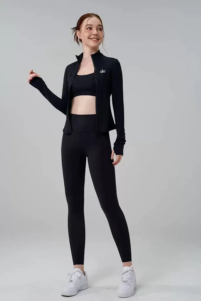 Alo Jackets Fitted stand-collar zip-up athletic jacket product detail image 17