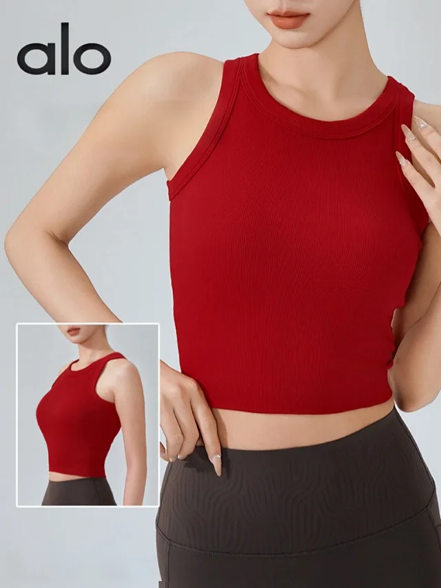 Alo Yoga Vests Ribbed Cropped Tank Top product detail image 1