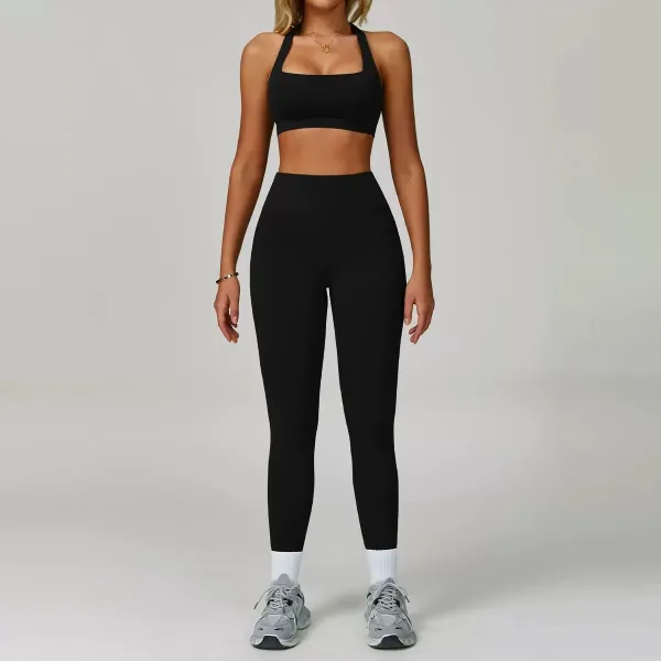 Alo Yoga High-Waisted Flare Leggings Navy Activewear Set - 12