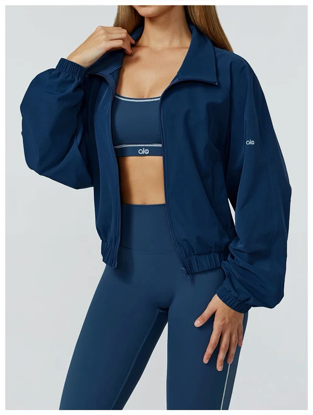 Alo Yoga Jackets Cropped Zip-Up Jacket with Stand Collar product detail image 40