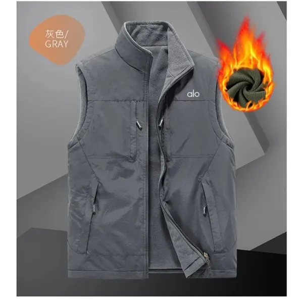 Alo Fleece-Lined Vest Gray Outerwear - 1