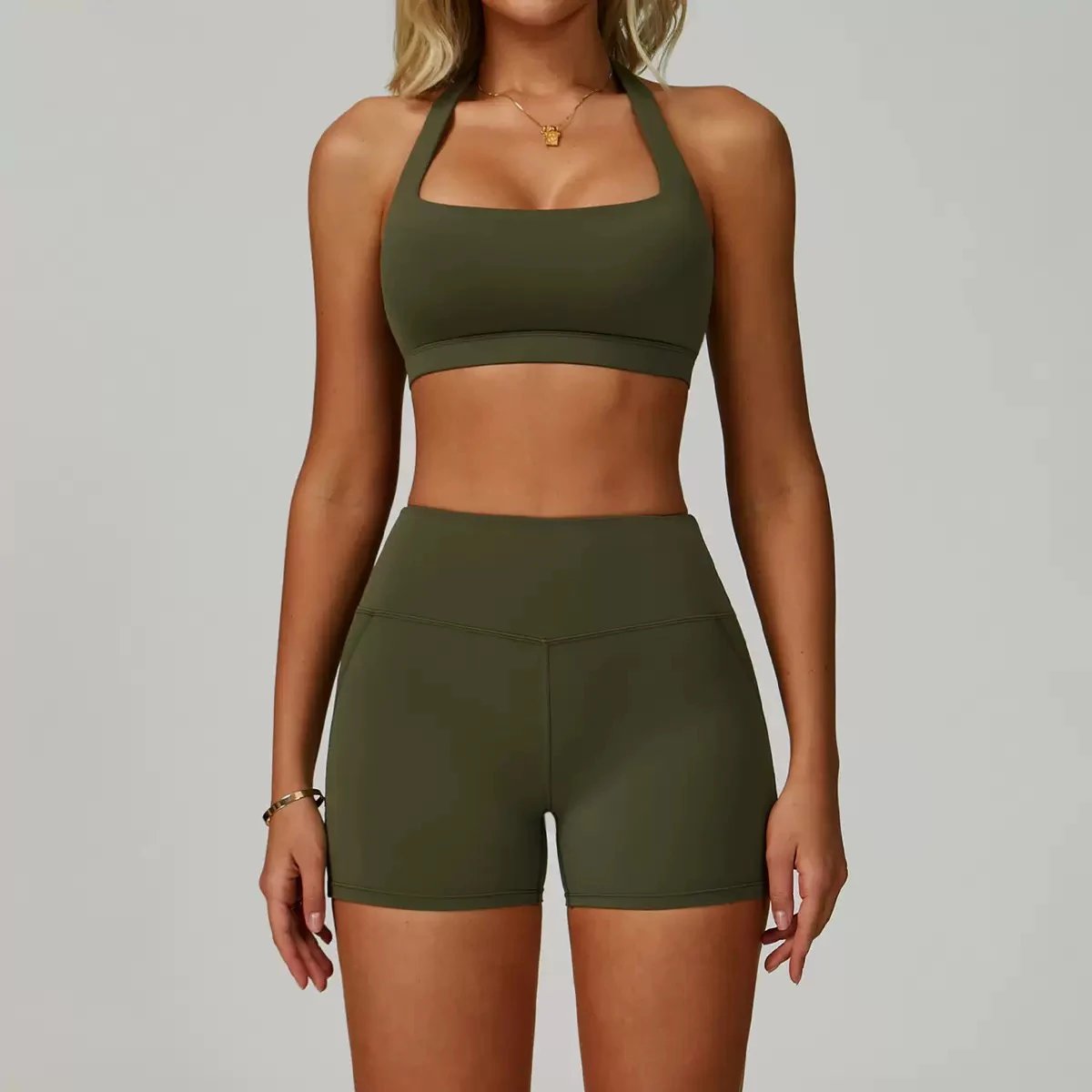 Alo Yoga High-Waisted Flare Leggings Navy Activewear Set - 9
