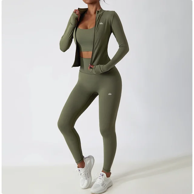 Alo Yoga Jackets Women's fitted full-zip mock-neck jacket with thumbholes product detail image 30