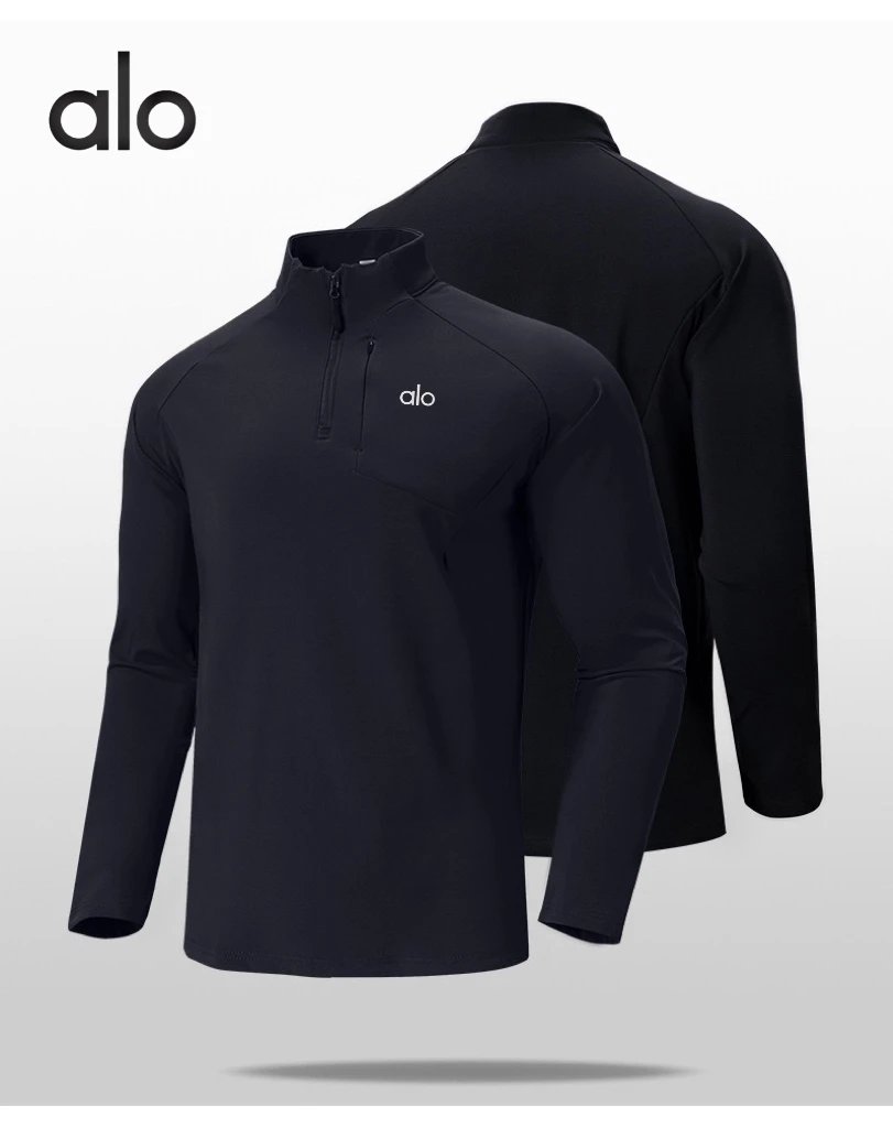 Alo Yoga Hoodies & Sweatshirts Men's quarter-zip mock-neck pullover with chest zip pocket image 2