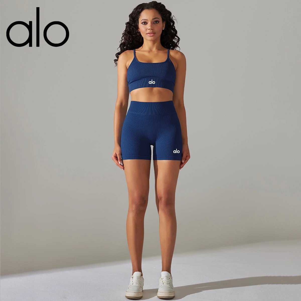 Alo Shorts Ribbed High-Waist Biker image 5