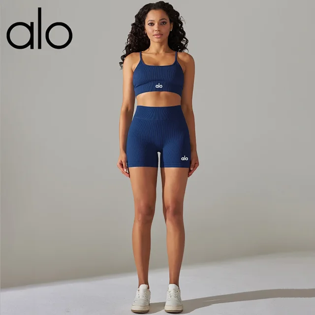 Alo Shorts Ribbed High-Waist Biker product detail image 5