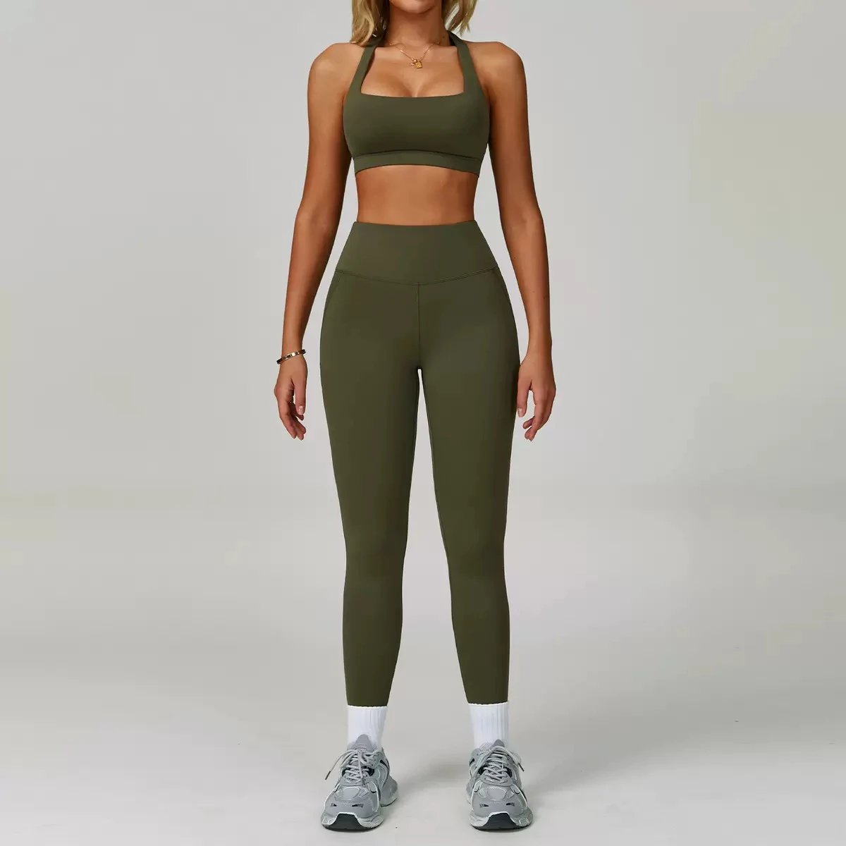 Alo Yoga High-Waisted Flare Leggings Navy Activewear Set - 14