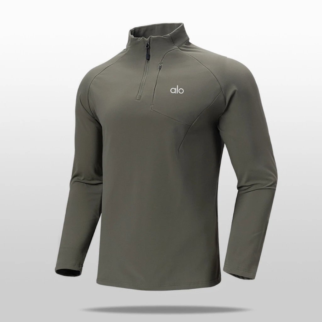 Alo Yoga Hoodies & Sweatshirts Men's quarter-zip mock-neck pullover with chest zip pocket image 8