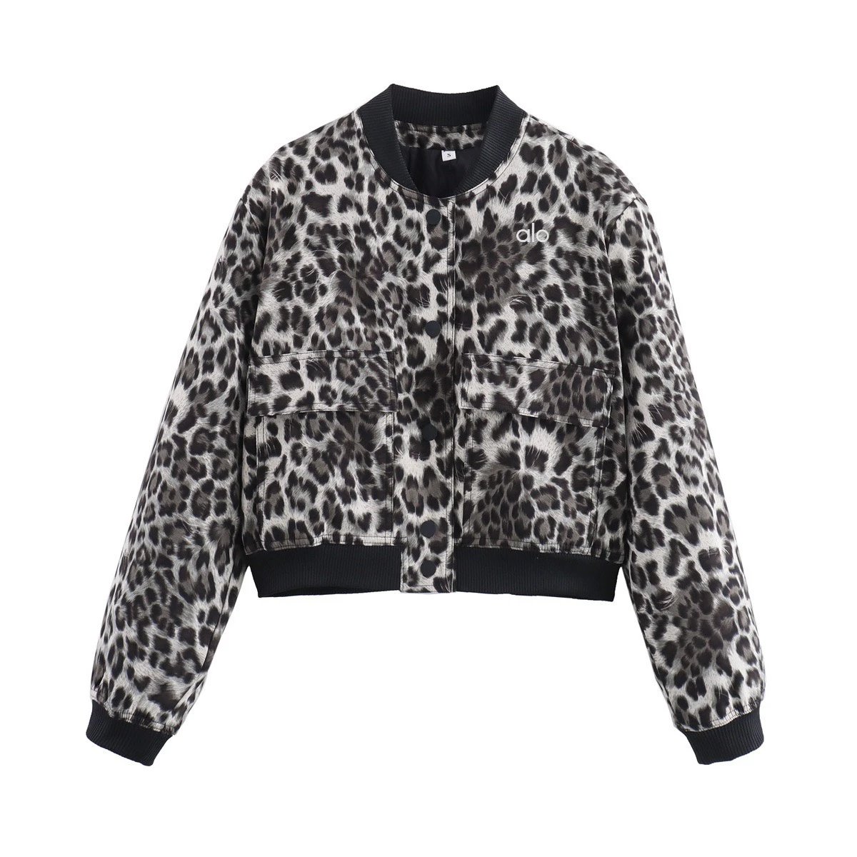 Alo Cropped Bomber Jacket Beige Outerwear - 37