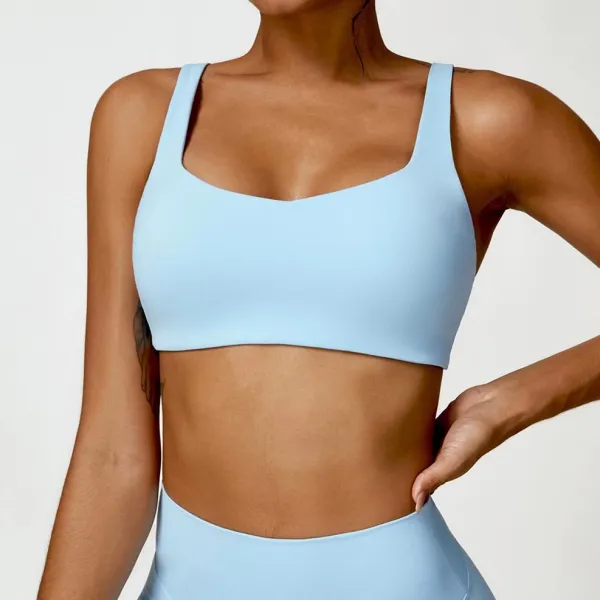 Design Square-Neck Sports Bra in Pink Activewear - 11