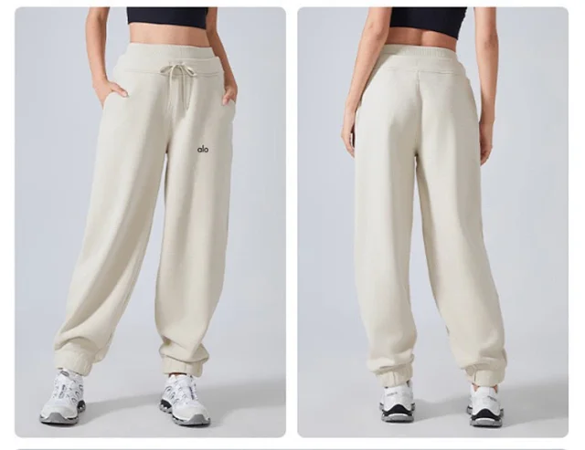 Alo Yoga Trousers High-waisted drawstring jogger sweatpants with cuffed ankles product detail image 24
