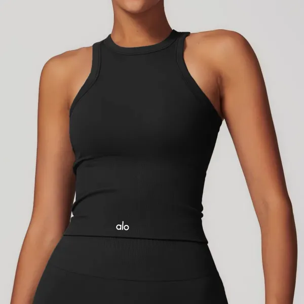 Alo Halter Crop Top Cream Activewear - 7