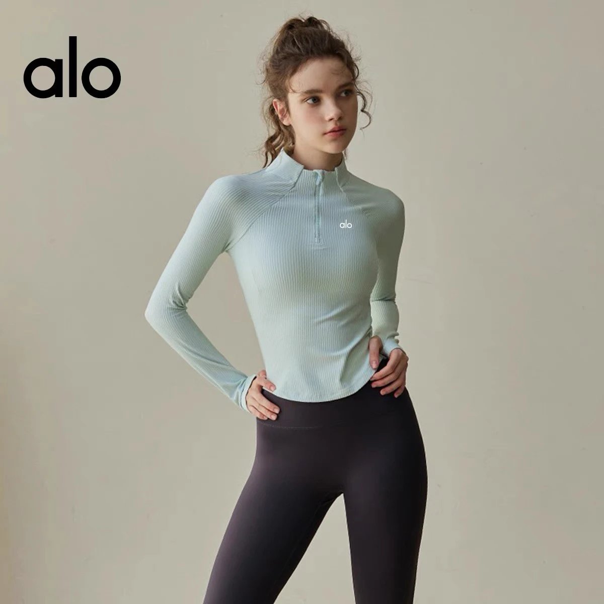 Alo Ribbed Half-Zip Long Sleev